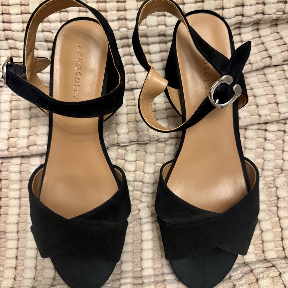 Aerosoles Cosmos Black Women's Platform Sandals - Picture 4 of 8